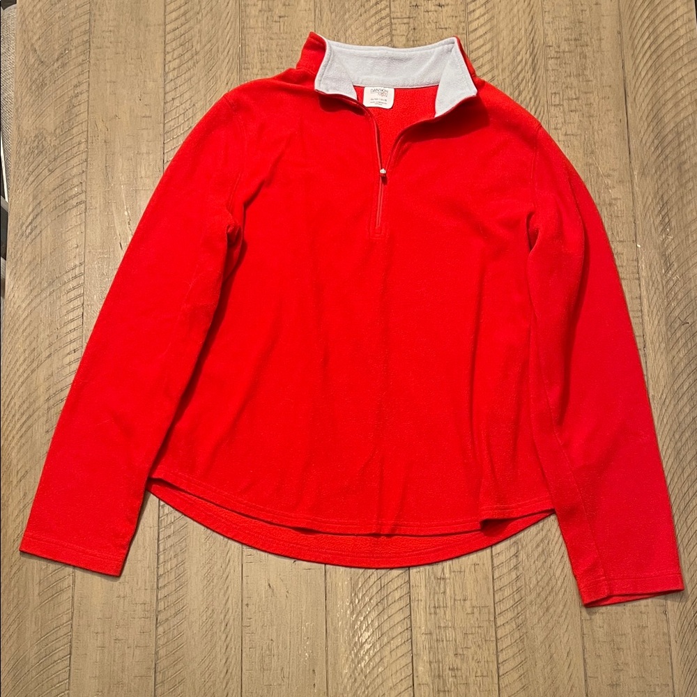 Danskin Now Kids' Red and White Quarter-Zip Sweater
